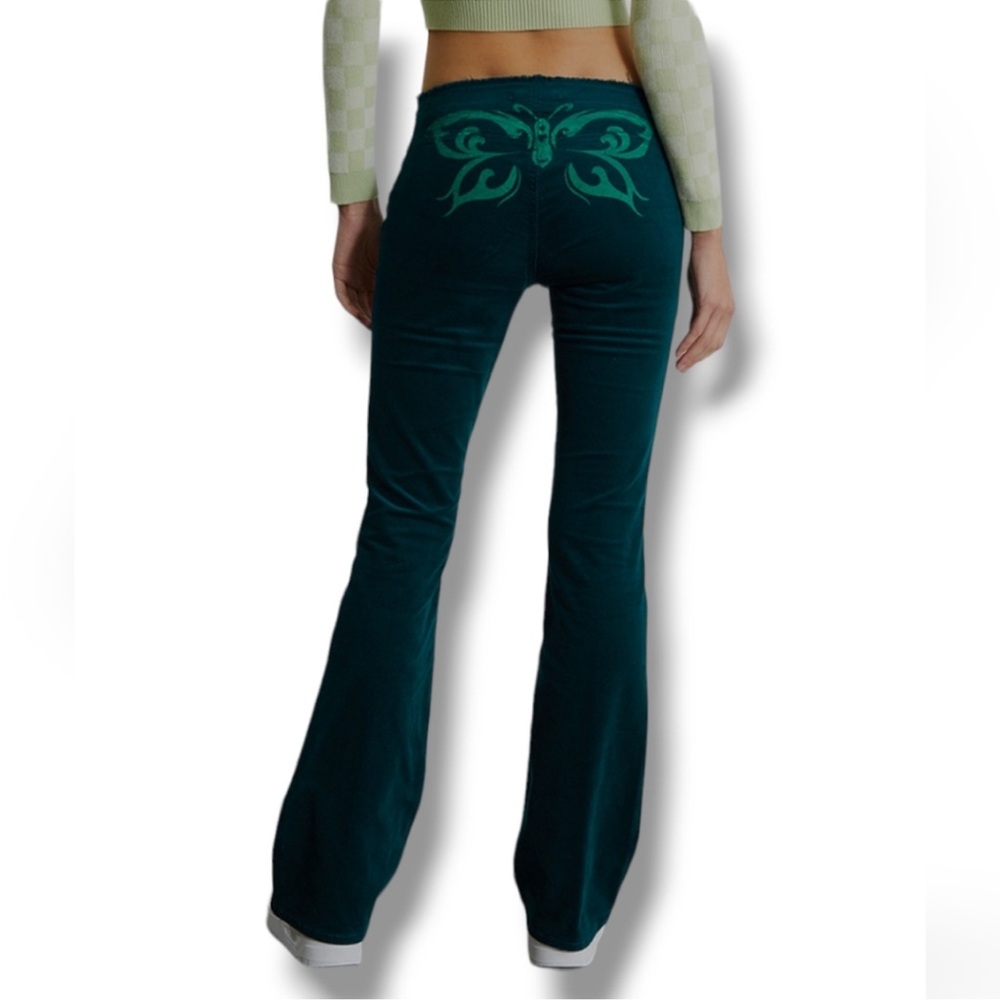 PacSun Low Rise Bootcut Corduroy Flare Pants Tall Size 26 Teal - Picture 5 of 12